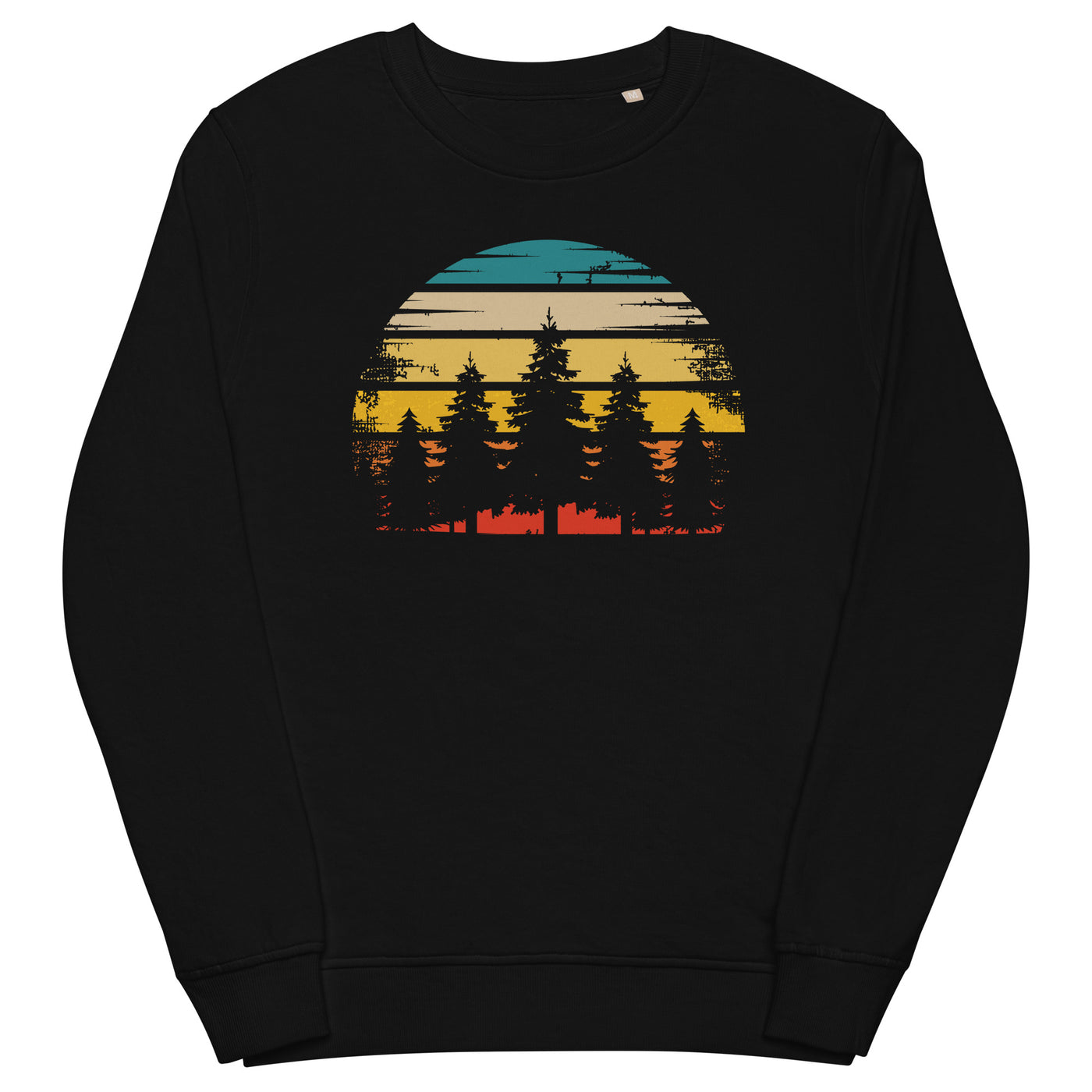 Retro Sonne und Bäume - Unisex Premium Organic Sweatshirt camping xxx yyy zzz Black
