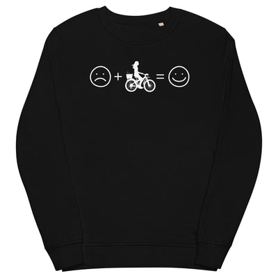 Lächelndes Gesicht und Radfahren - Unisex Premium Organic Sweatshirt fahrrad xxx yyy zzz Black