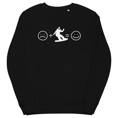 Lächelndes Gesicht und Snowboarding - - Unisex Premium Organic Sweatshirt snowboarden xxx yyy zzz Black