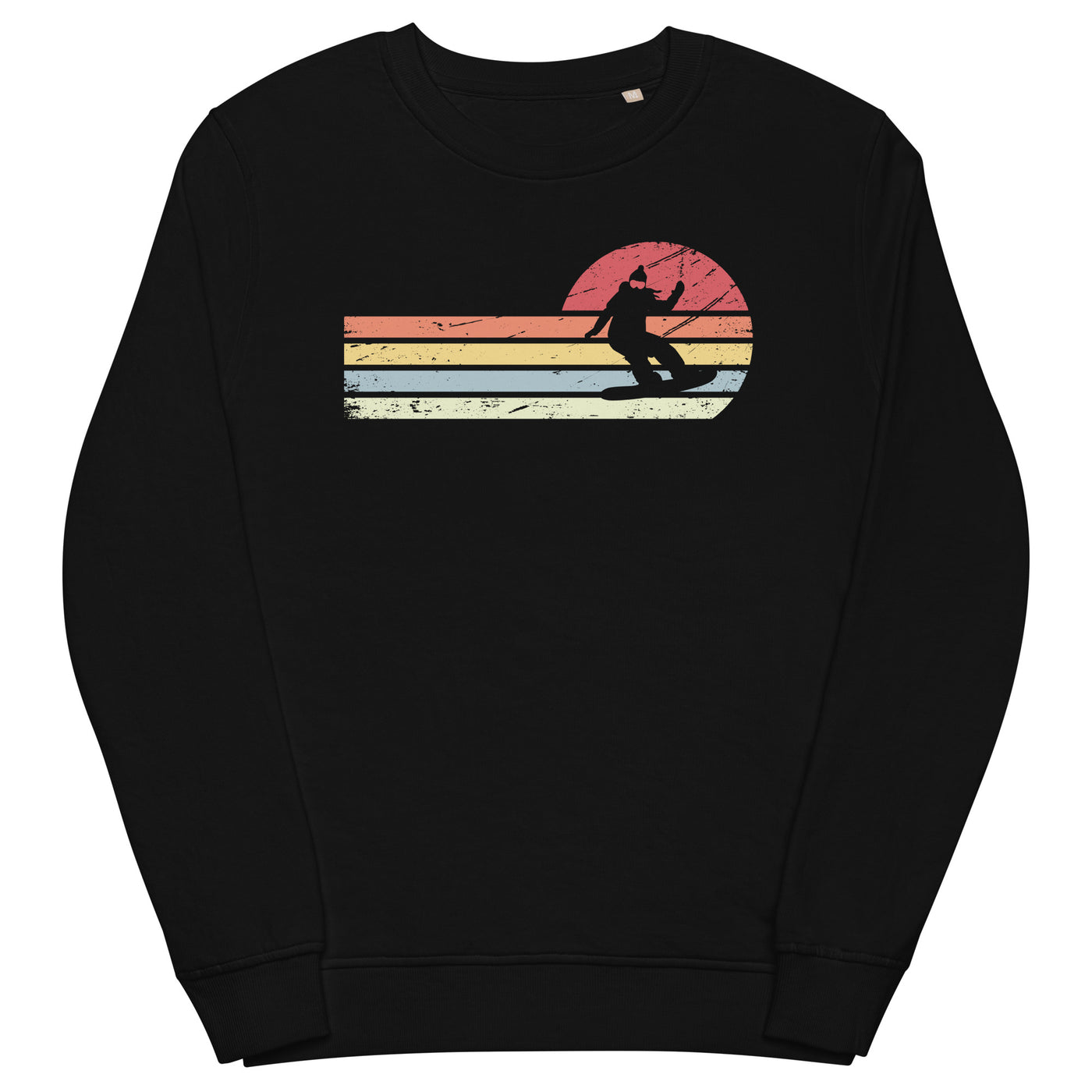 Sonne und Retro Linies - Frau Snowboarding - Unisex Premium Organic Sweatshirt snowboarden xxx yyy zzz Black