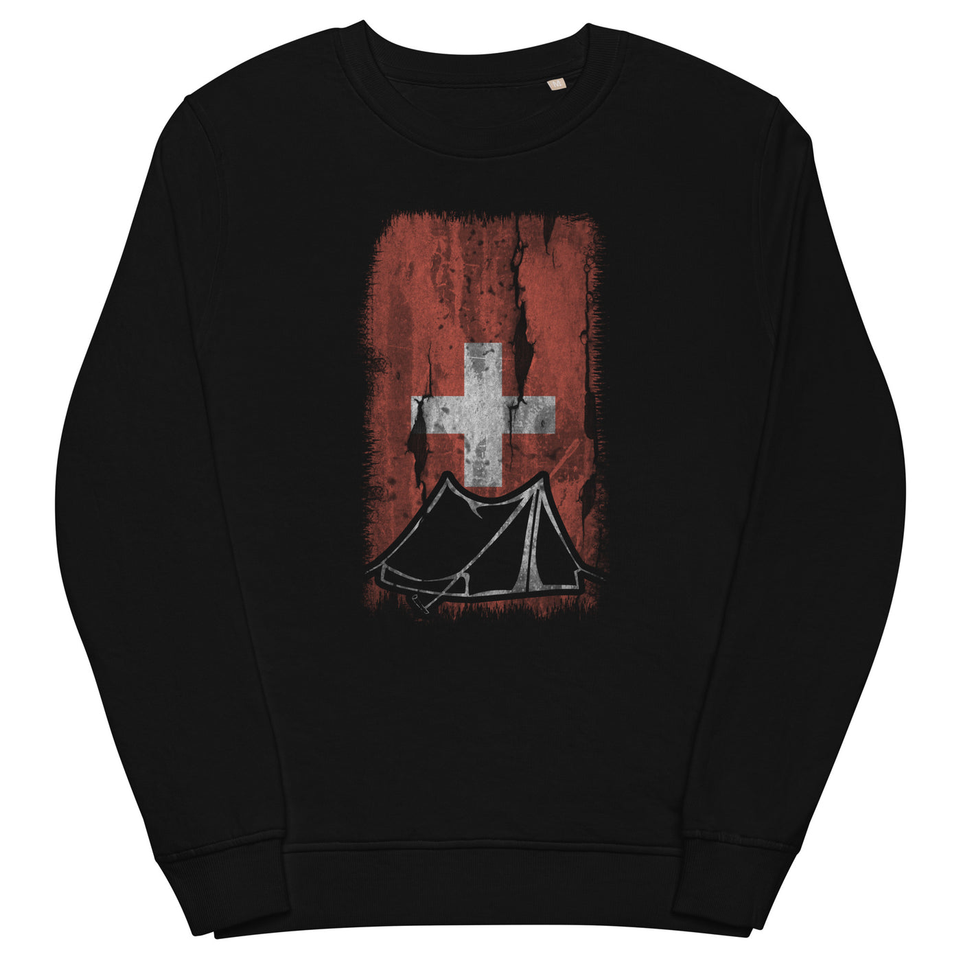 Schweizer Flagge 1 und Camping - Unisex Premium Organic Sweatshirt camping xxx yyy zzz Black