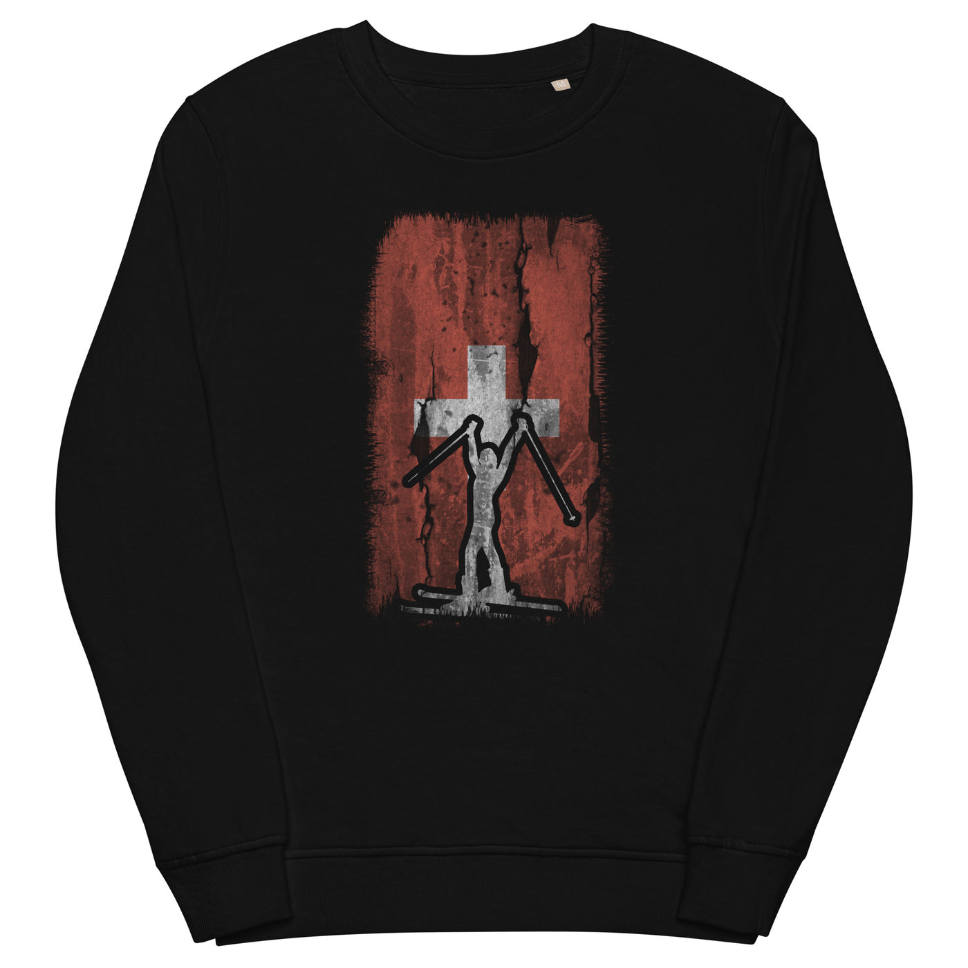 Schweizer Flagge 1 und Skifahren - Unisex Premium Organic Sweatshirt klettern ski xxx yyy zzz Black