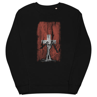 Schweizer Flagge 1 und Skifahren - Unisex Premium Organic Sweatshirt klettern ski xxx yyy zzz Black