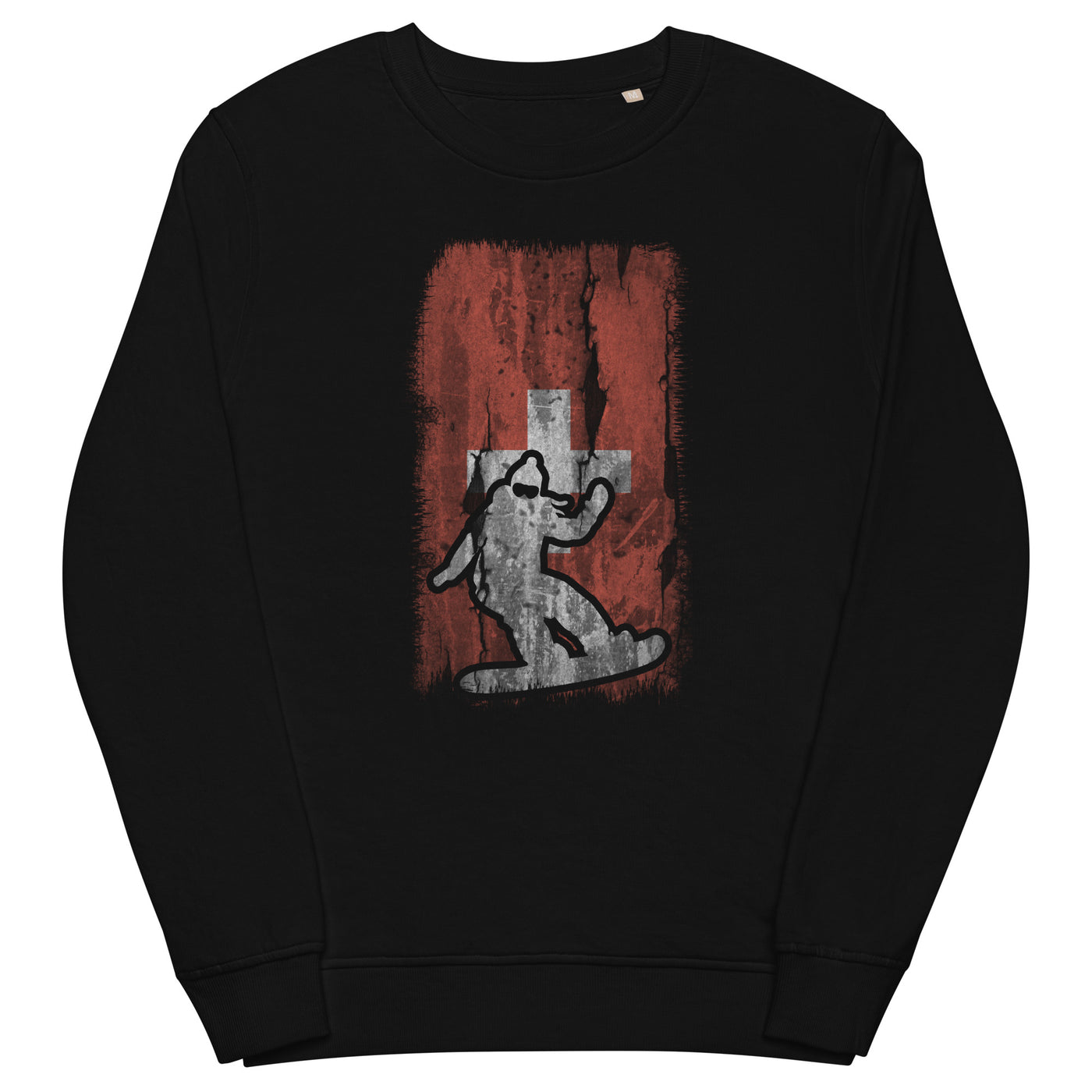 Schweizer Flagge 1 und Snowboarding - Unisex Premium Organic Sweatshirt snowboarden xxx yyy zzz Black