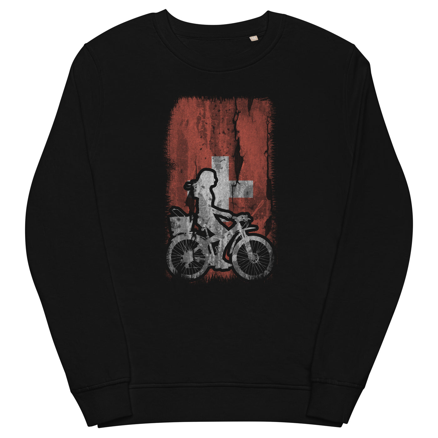 Schweizer Flagge 2 und Radfahren - Unisex Premium Organic Sweatshirt fahrrad xxx yyy zzz Black