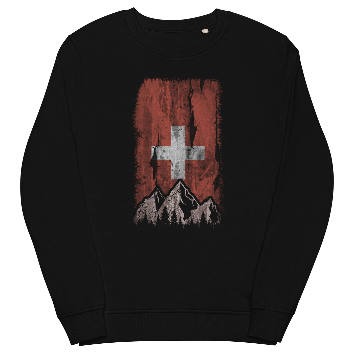 Schweizer Flagge und Berge - Unisex Premium Organic Sweatshirt berge xxx yyy zzz Black