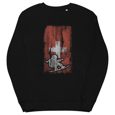 Schweizer Flagge und Snowboarding - Unisex Premium Organic Sweatshirt snowboarden xxx yyy zzz Black