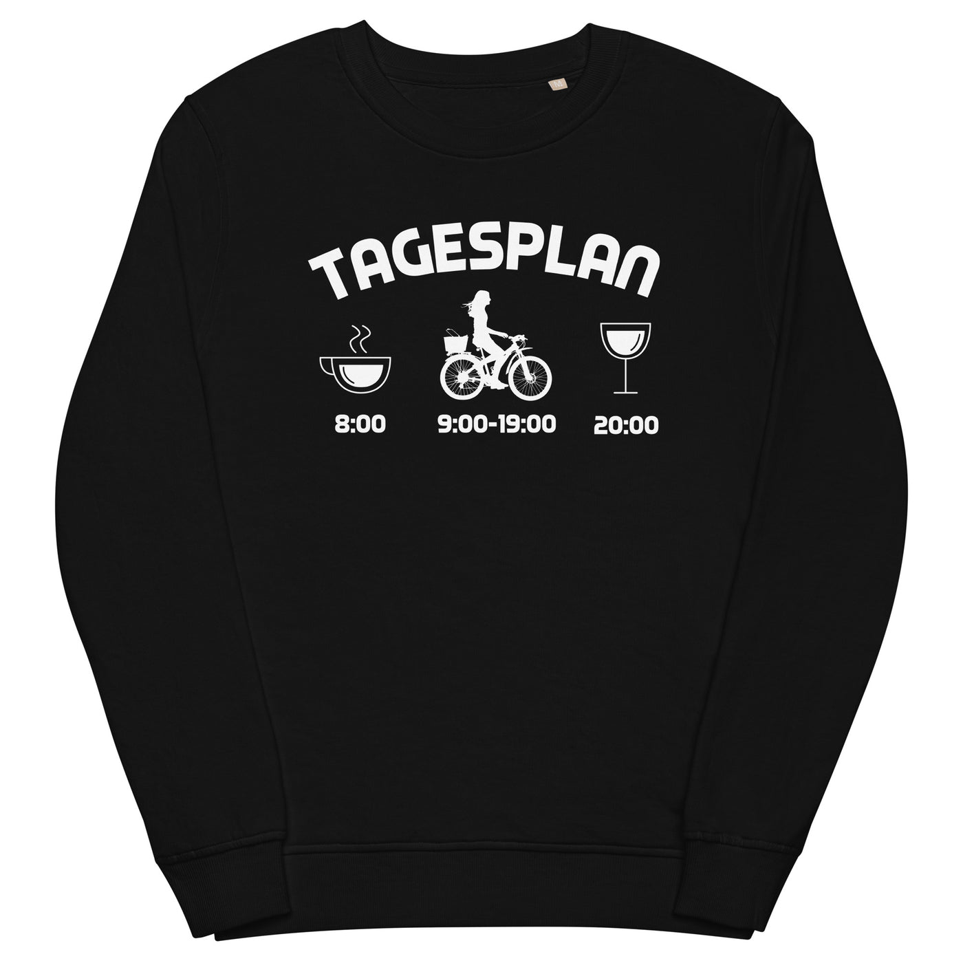 Tagesplan - Unisex Premium Organic Sweatshirt fahrrad xxx yyy zzz Black