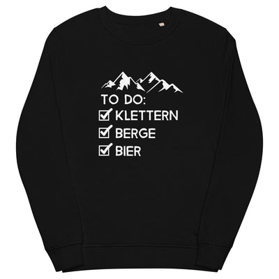 To Do Liste - Klettern, Berge, Bier - Unisex Premium Organic Sweatshirt klettern xxx yyy zzz Black