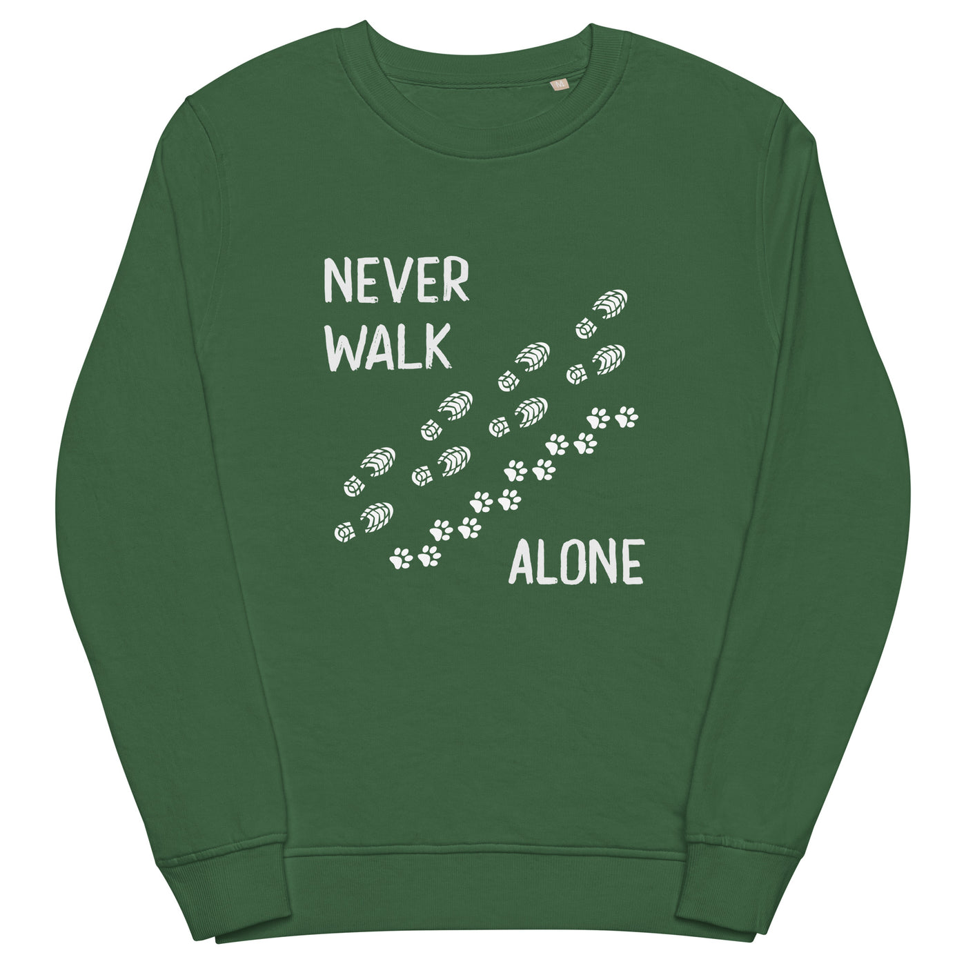 Never walk alone - Unisex Premium Organic Sweatshirt wandern Bottle Green