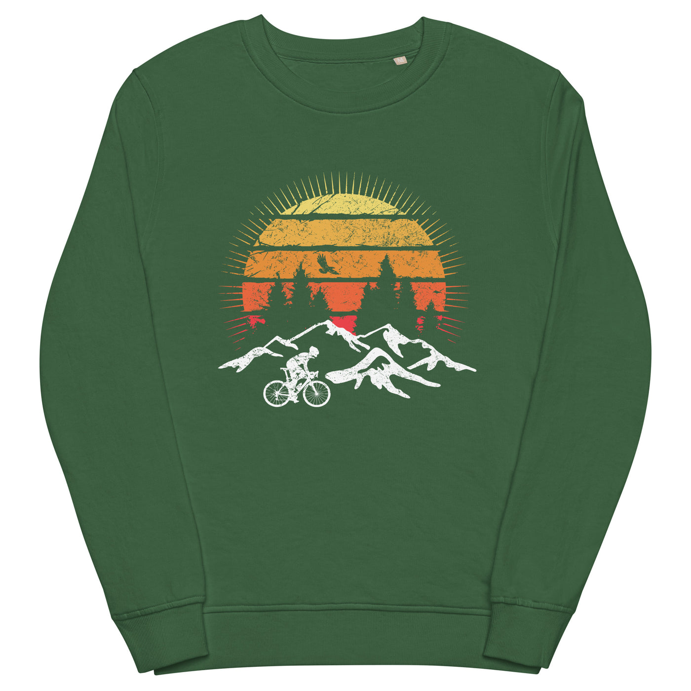 Radfahrer und Sonne Vintage - Unisex Premium Organic Sweatshirt fahrrad mountainbike Bottle Green