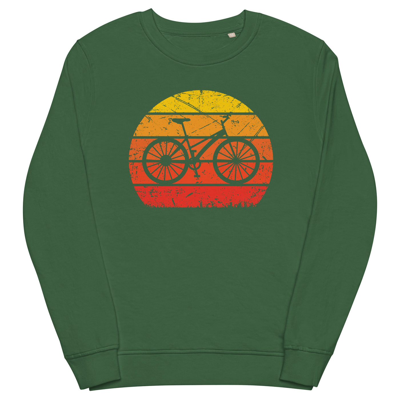 Vintage Sun and Cycling - Unisex Premium Organic Sweatshirt fahrrad Bottle Green
