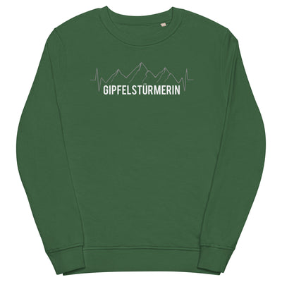 Gipfelstürmerin - Unisex Premium Organic Sweatshirt berge klettern wandern Bottle Green