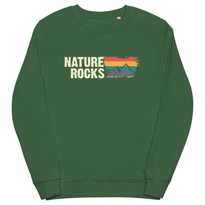 Nature Rocks - Unisex Premium Organic Sweatshirt berge camping wandern Bottle Green