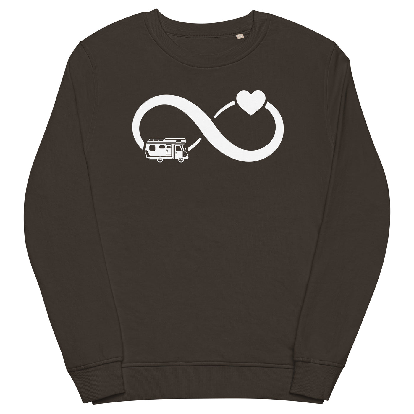 Infinity Heart and Camping - Unisex Premium Organic Sweatshirt camping xxx yyy zzz Deep Charcoal Grey