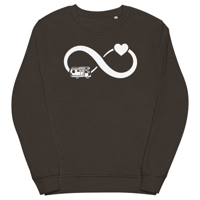 Infinity Heart and Camping - Unisex Premium Organic Sweatshirt camping xxx yyy zzz Deep Charcoal Grey