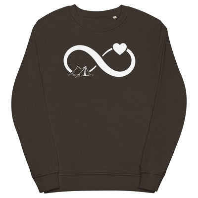 Infinity Heart and Camping 1 - Unisex Premium Organic Sweatshirt camping xxx yyy zzz Deep Charcoal Grey