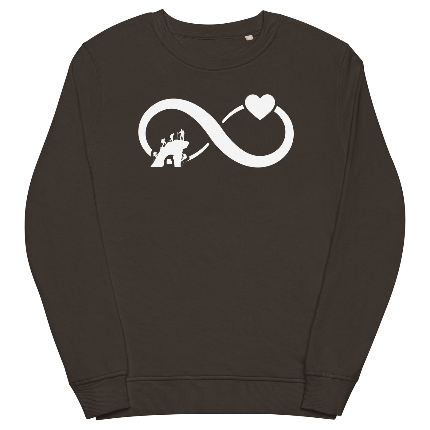 Infinity Heart and Climbing - Unisex Premium Organic Sweatshirt klettern xxx yyy zzz Deep Charcoal Grey