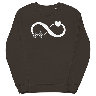 Infinity Heart and Cycling - Unisex Premium Organic Sweatshirt fahrrad xxx yyy zzz Deep Charcoal Grey