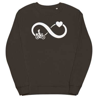 Infinity Heart and Cycling 2 - Unisex Premium Organic Sweatshirt fahrrad xxx yyy zzz Deep Charcoal Grey