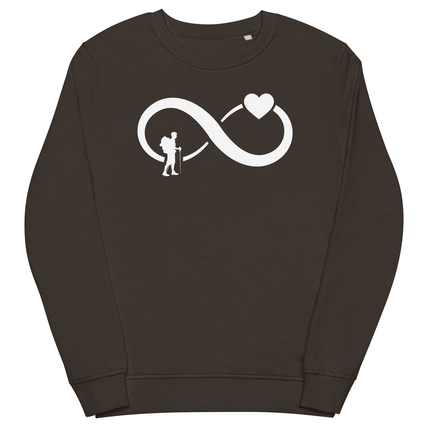 Infinity Heart and Hiking - Unisex Premium Organic Sweatshirt wandern xxx yyy zzz Deep Charcoal Grey