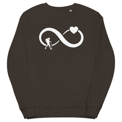 Infinity Heart and Hiking 1 - Unisex Premium Organic Sweatshirt wandern xxx yyy zzz Deep Charcoal Grey