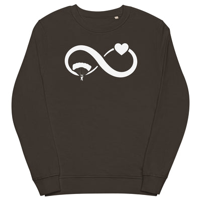 Infinity Heart and Paragliding - Unisex Premium Organic Sweatshirt berge xxx yyy zzz Deep Charcoal Grey