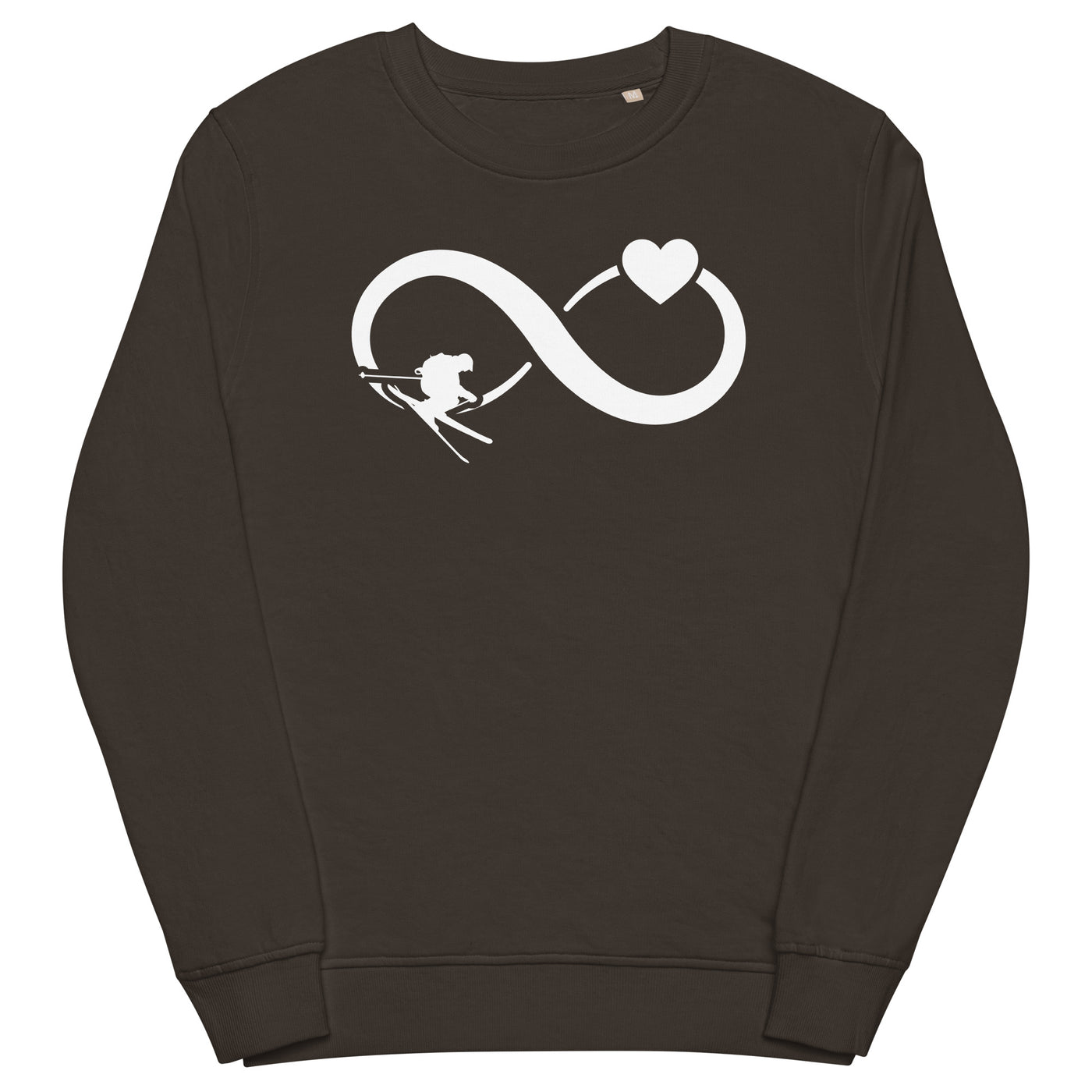 Infinity Heart and Skiing - Unisex Premium Organic Sweatshirt klettern ski xxx yyy zzz Deep Charcoal Grey