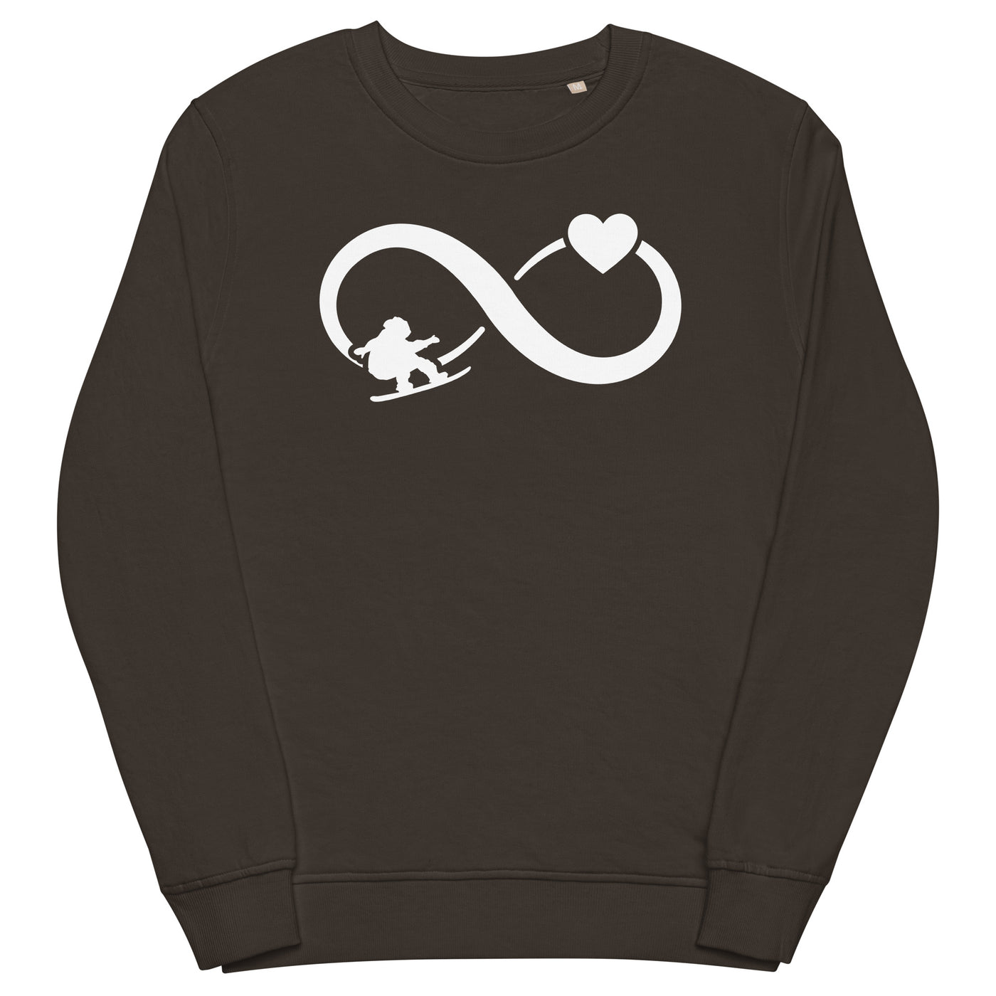 Infinity Heart and Snowboarding - Unisex Premium Organic Sweatshirt snowboarden xxx yyy zzz Deep Charcoal Grey