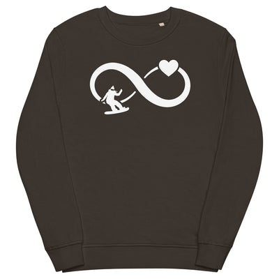Infinity Heart and Snowboarding 1 - Unisex Premium Organic Sweatshirt snowboarden xxx yyy zzz Deep Charcoal Grey
