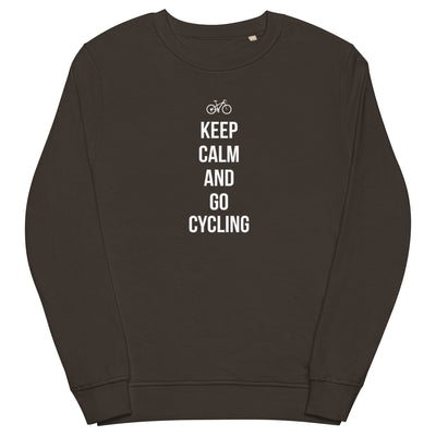 Keep calm and go cycling - Unisex Premium Organic Sweatshirt fahrrad xxx yyy zzz Deep Charcoal Grey