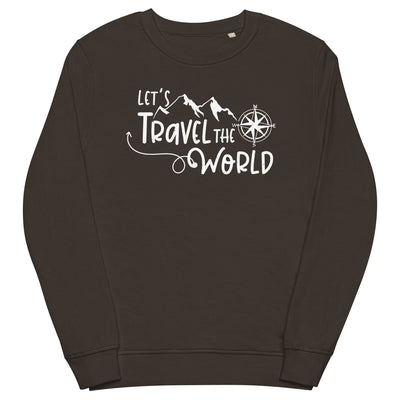 Lets travel the world - Unisex Premium Organic Sweatshirt camping wandern xxx yyy zzz Deep Charcoal Grey