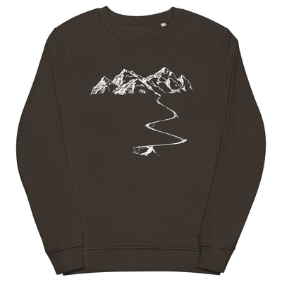 Berge - Kurve Linie - Skifahren - Unisex Premium Organic Sweatshirt klettern ski xxx yyy zzz Deep Charcoal Grey