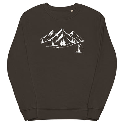 Berge 1 und Skifahren - Unisex Premium Organic Sweatshirt klettern ski xxx yyy zzz Deep Charcoal Grey