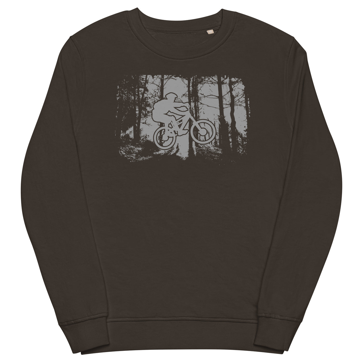 Mountainbiken im Wald - (M) - Unisex Premium Organic Sweatshirt xxx yyy zzz Deep Charcoal Grey