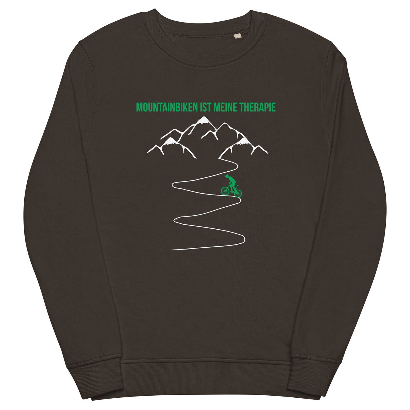 Mountainbiken ist meine Therapie - (M) - Unisex Premium Organic Sweatshirt xxx yyy zzz Deep Charcoal Grey