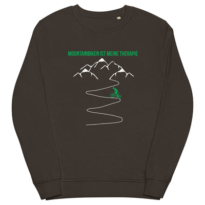 Mountainbiken ist meine Therapie - (M) - Unisex Premium Organic Sweatshirt xxx yyy zzz Deep Charcoal Grey