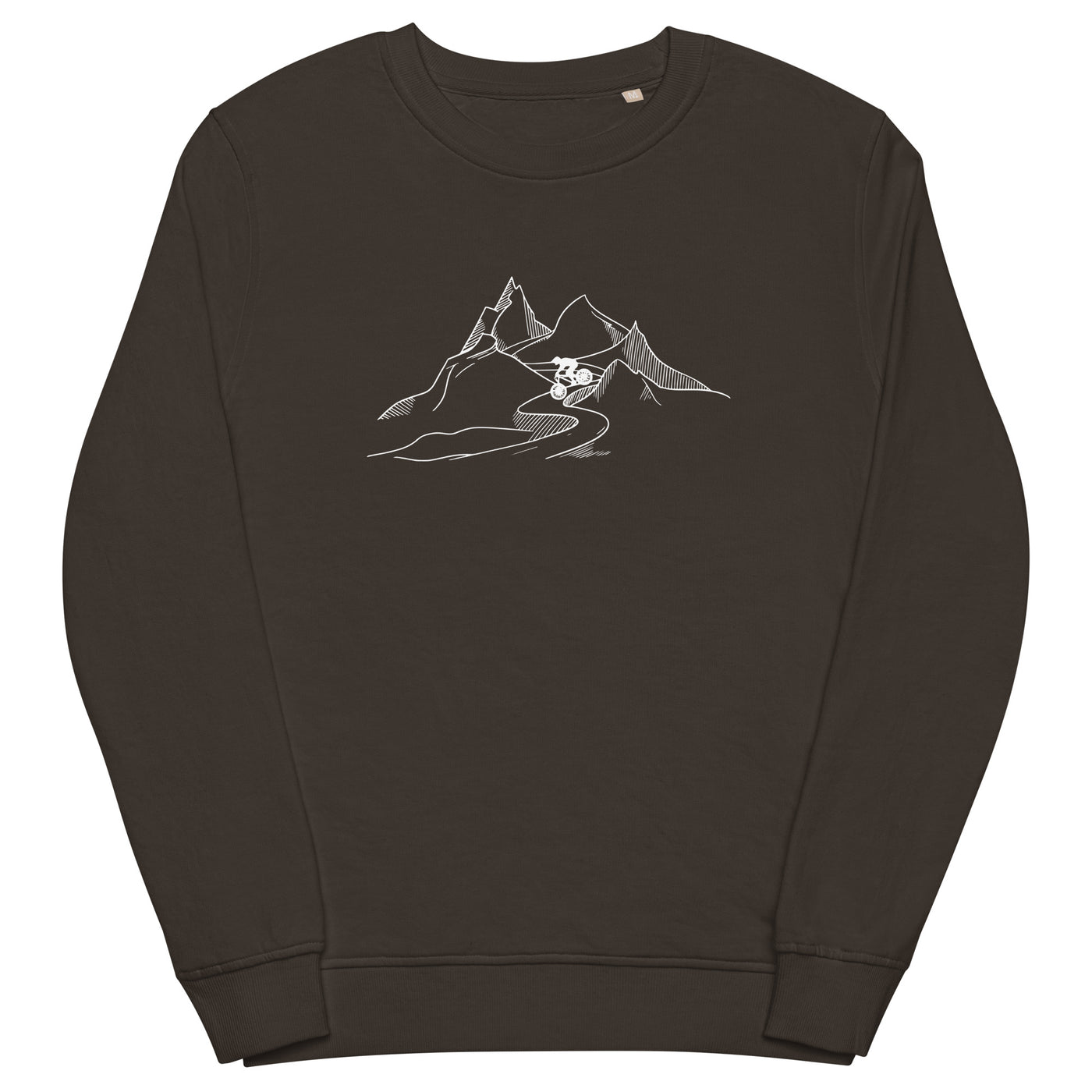 Mountainbiker fährt Downhill - (M) - Unisex Premium Organic Sweatshirt xxx yyy zzz Deep Charcoal Grey