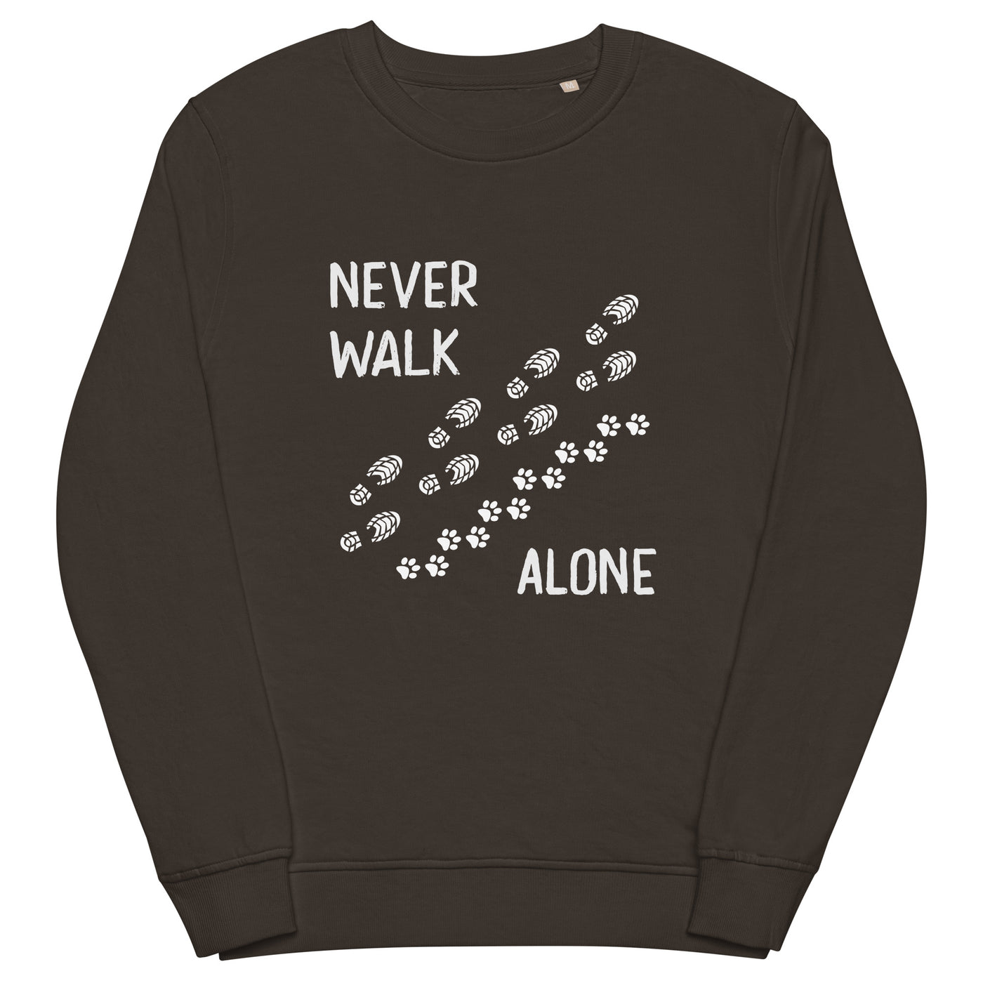 Never walk alone - Unisex Premium Organic Sweatshirt wandern xxx yyy zzz Deep Charcoal Grey
