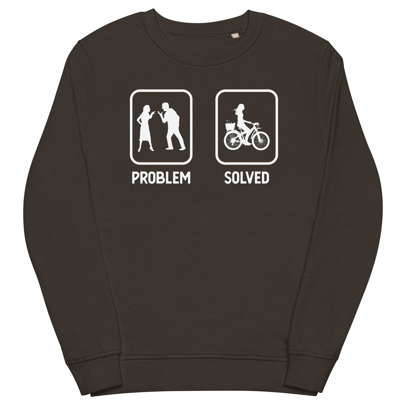 Problem Solved - Frau Radfahren - Unisex Premium Organic Sweatshirt fahrrad xxx yyy zzz Deep Charcoal Grey