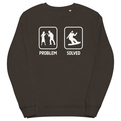 Problem Solved - Frau Snowboarding - Unisex Premium Organic Sweatshirt snowboarden xxx yyy zzz Deep Charcoal Grey