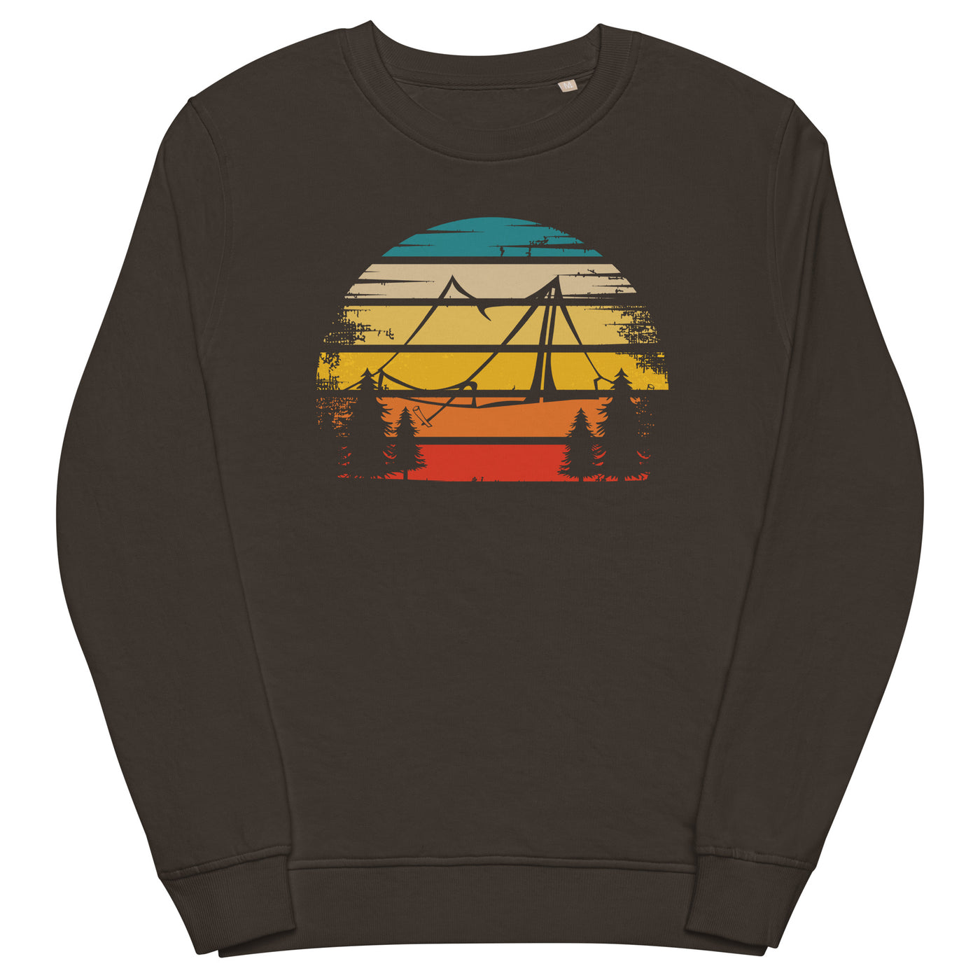 Retro Sonne und Camping - Unisex Premium Organic Sweatshirt camping xxx yyy zzz Deep Charcoal Grey