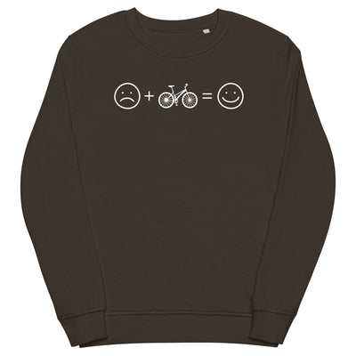 Lächelndes Gesicht und Fahrrad - Unisex Premium Organic Sweatshirt fahrrad xxx yyy zzz Deep Charcoal Grey