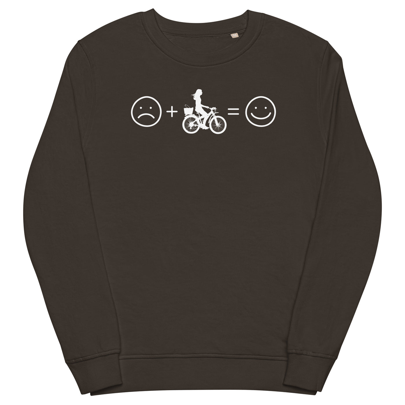 Lächelndes Gesicht und Radfahren - Unisex Premium Organic Sweatshirt fahrrad xxx yyy zzz Deep Charcoal Grey
