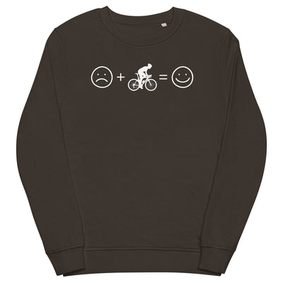 Lächelndes Gesicht und Radfahren - Unisex Premium Organic Sweatshirt fahrrad xxx yyy zzz Deep Charcoal Grey