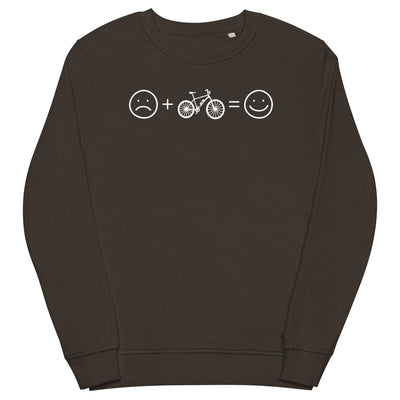 Lächelndes Gesicht und Ebike - Unisex Premium Organic Sweatshirt e-bike xxx yyy zzz Deep Charcoal Grey