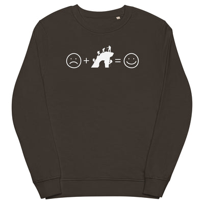 Lächelndes Gesicht und Klettern - Unisex Premium Organic Sweatshirt klettern xxx yyy zzz Deep Charcoal Grey