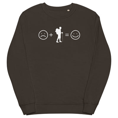 Lächelndes Gesicht und Wandern - Unisex Premium Organic Sweatshirt wandern xxx yyy zzz Deep Charcoal Grey