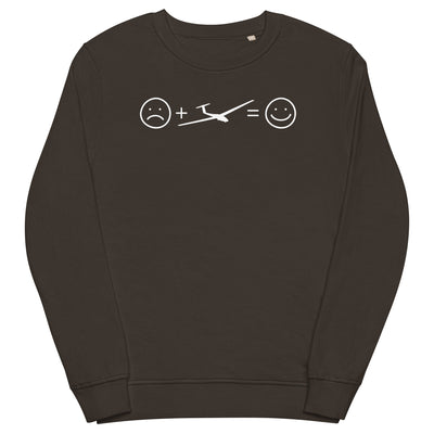 Lächelndes Gesicht und Segelflugzeug - Unisex Premium Organic Sweatshirt berge xxx yyy zzz Deep Charcoal Grey