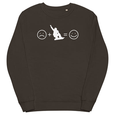 Lächelndes Gesicht und Snowboarding - - Unisex Premium Organic Sweatshirt snowboarden xxx yyy zzz Deep Charcoal Grey